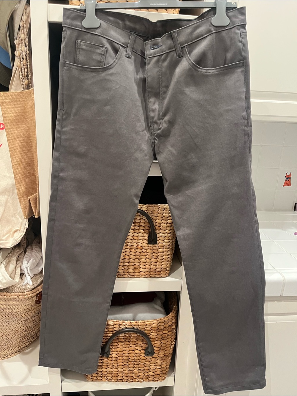 Delta Men's Straight Jeans in Charcoal Gray